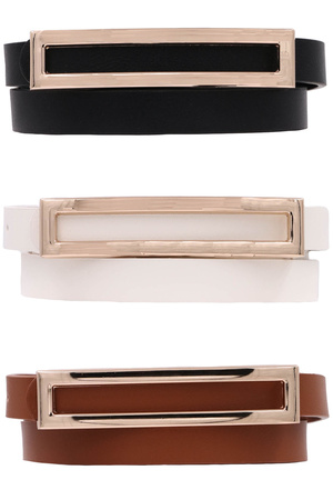 Rectangular Open Bar Skinny Belt