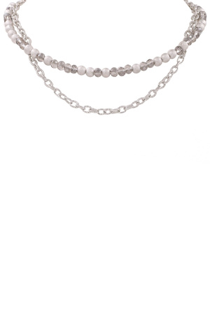 Faceted Bead Chain Layered Necklace