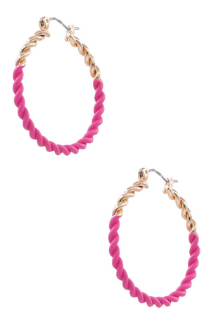 Matte Braid Metal Hoop Earrings