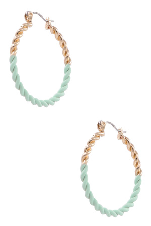 Matte Braid Metal Hoop Earrings