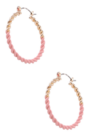 Matte Braid Metal Hoop Earrings