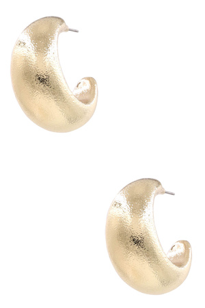 Textured Crescent Open Earrings