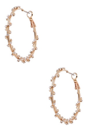 Metal Rhinestone Hoop Earrings