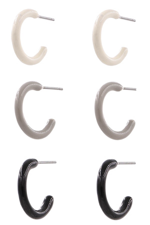 Assorted Color Metal Hoop Earrings