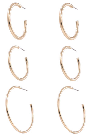 Metal Assorted Open Hoop Earrings