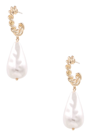 Cream Pearl Braid Drop Earrings