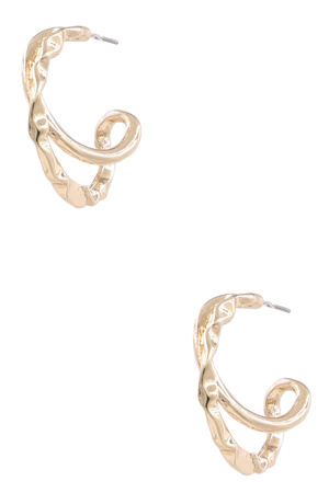 Crumple Layered Crescent Earrings