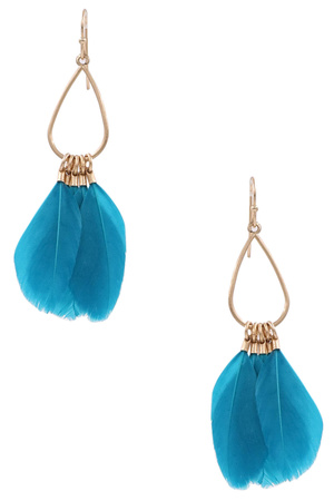 Teardrop Leaf Tassel Earrings