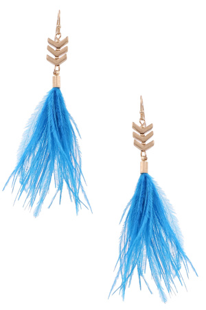Feather Tassel Chevron Earrings