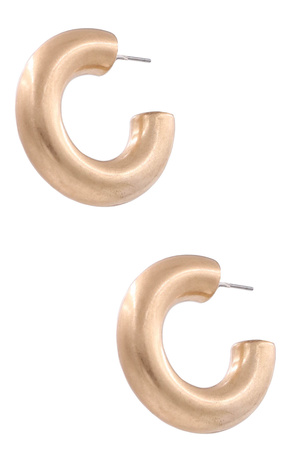 Thick Metal Open Hoop Earrings