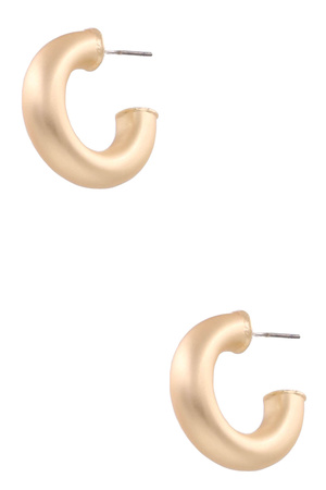 Metal Open Hoop Tube Earrings