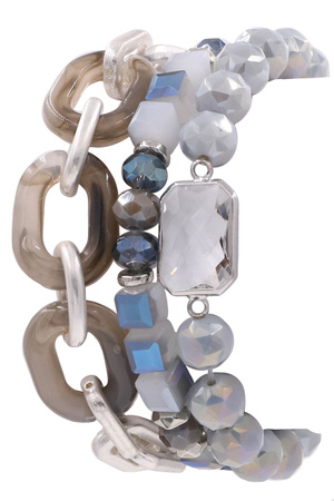 Faceted Assorted Bead Bracelet Set