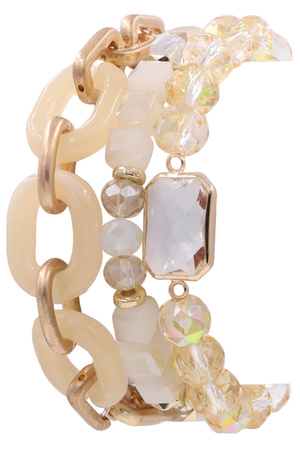 Faceted Assorted Bead Bracelet Set