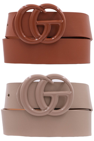 Metal Buckle Faux Leather Belt