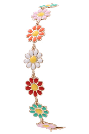 Metal Flower Pull Tie Bracelet