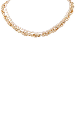 Twisted Chain Pearl Necklace