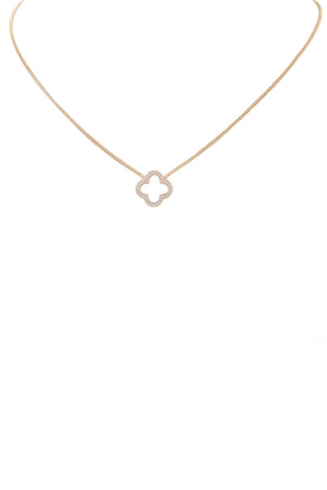 Cubic Zirconia Quatrefoil Pendant Necklace