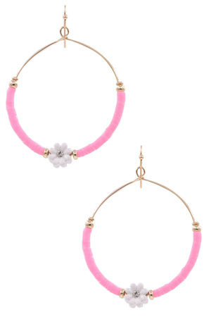 Floral Hoop Earrings