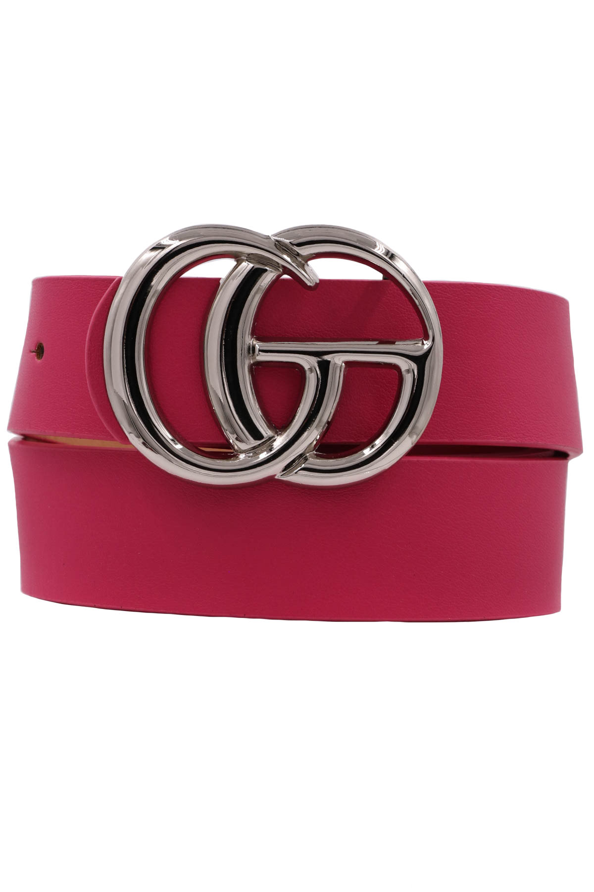 Metal Buckle Faux Leather Belt