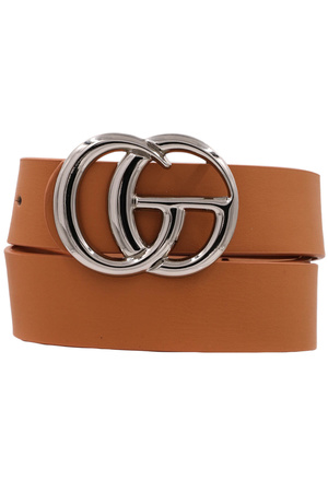 Metal Buckle Faux Leather Belt