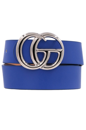 Metal Buckle Faux Leather Belt