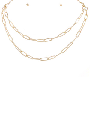 Chain Link Layered Necklace Set