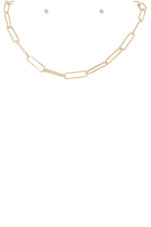 Paperclip Chain Necklace Set