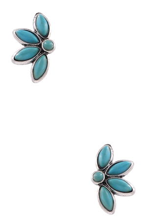 Metal Western Floral Earrings