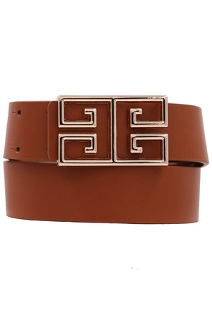 Square Buckle Faux Leather Belt
