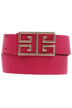 Square Buckle Faux Leather Belt