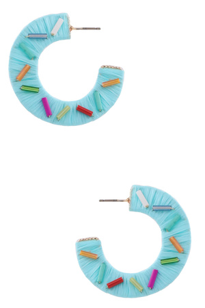 Raffia Flat Hoop Earrings