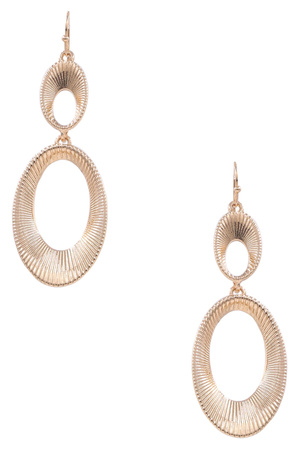 Textured Oval Drop Earrings