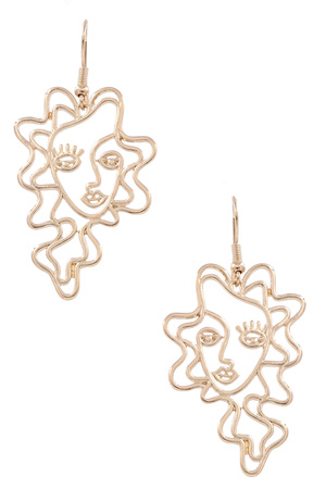 Abstract Lady Face Earrings