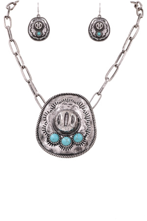 Concho Cowboy Hat Necklace