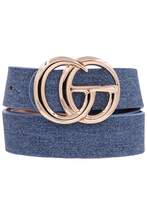 Faux Leather Denim Print Belt