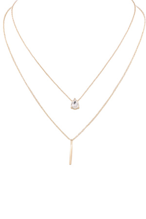 Glass Jewel Teardrop Necklace