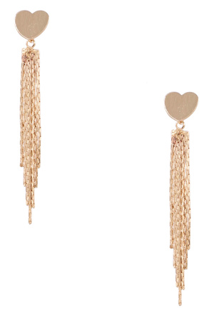 Heart Tassel Drop Earrings