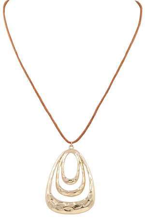 Teardrop Pendant Pull Tie Necklace