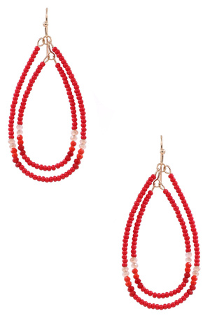 Seed Bead Teardrop Earrings