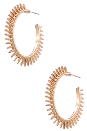 Oval Hoop Spike Earrings