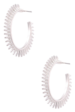 Oval Hoop Spike Earrings