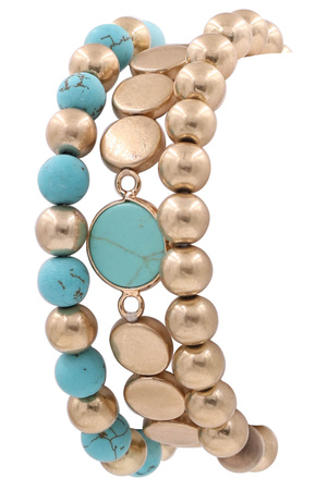 Semi Precious Stone Bracelet Set