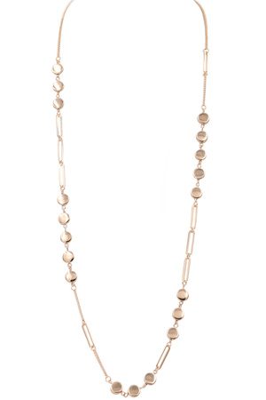 Coin Bead Charm Long Necklace
