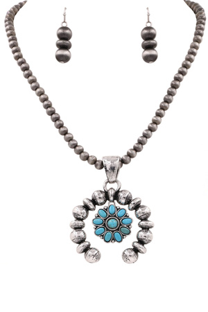 Western Concho Crescent Necklace Set