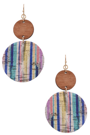 Faux Leather Disc Drop Earrings