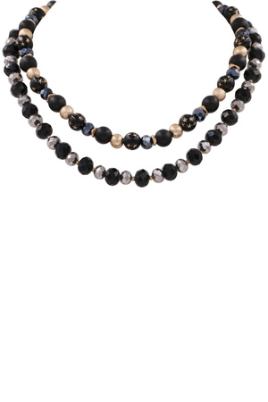 Crystal Bead Layered Necklace