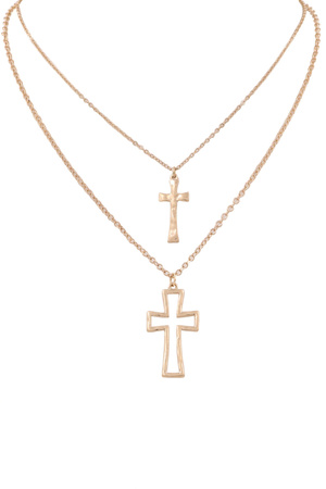 Cross Pendant 2-Piece Necklace Set