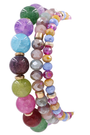 Semi Precious Stone Stretch Bracelet Set