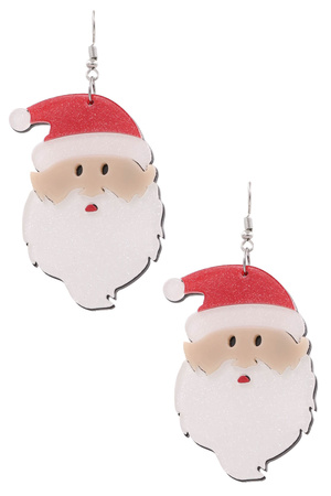 Santa Christmas Holiday Dangle Earrings