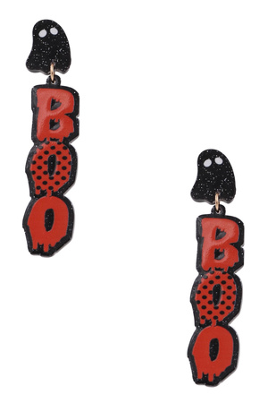 Acrylic BOO Halloween Drop Earrings